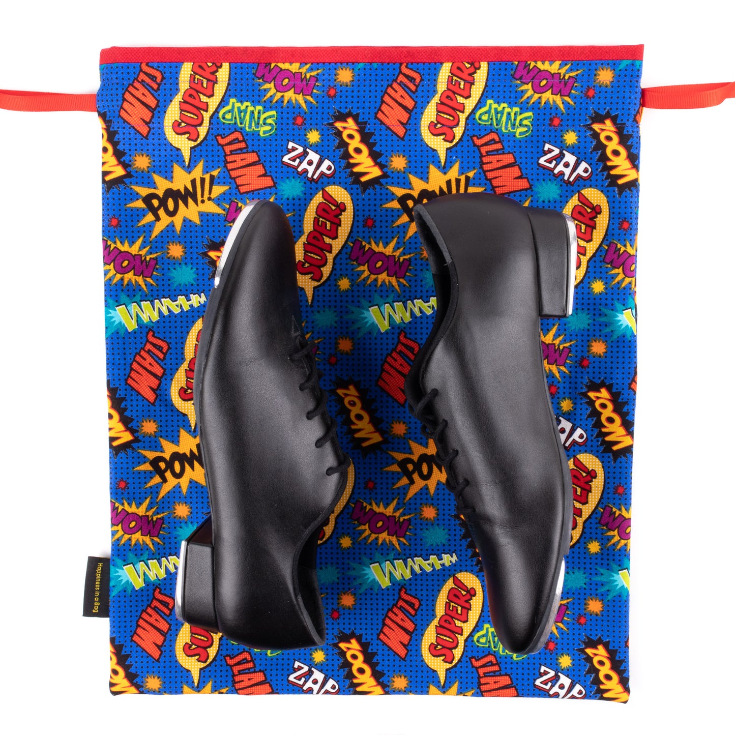 Extra large colorful comic-words dance shoe bag