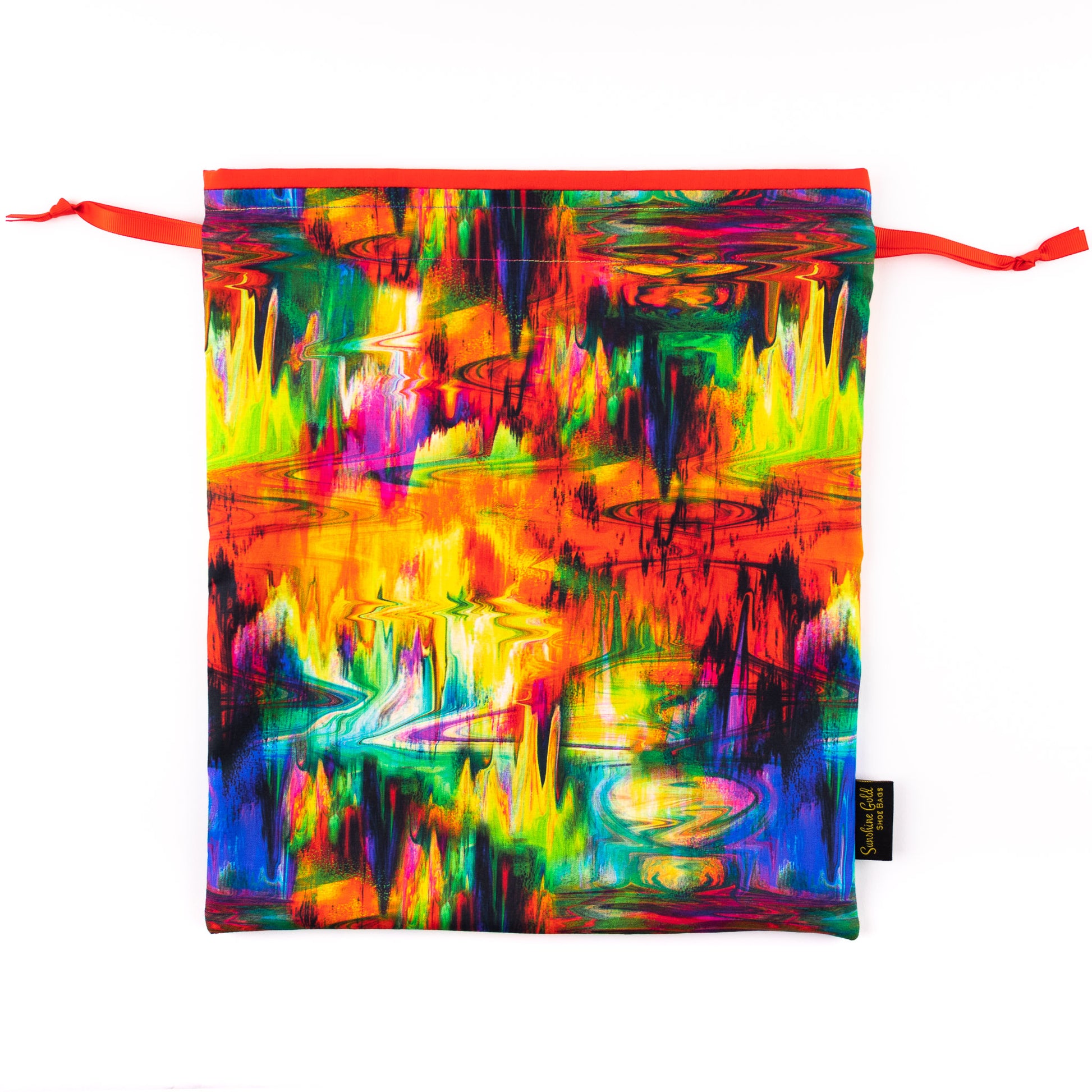 Abstract multi-colored shoe bag for women's dance shoes