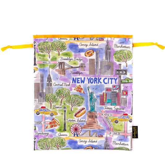 Colorful NYC themed shoe bag for women's dance shoes