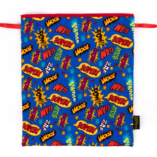 Comic book fabric large shoe bag for dance shoes 