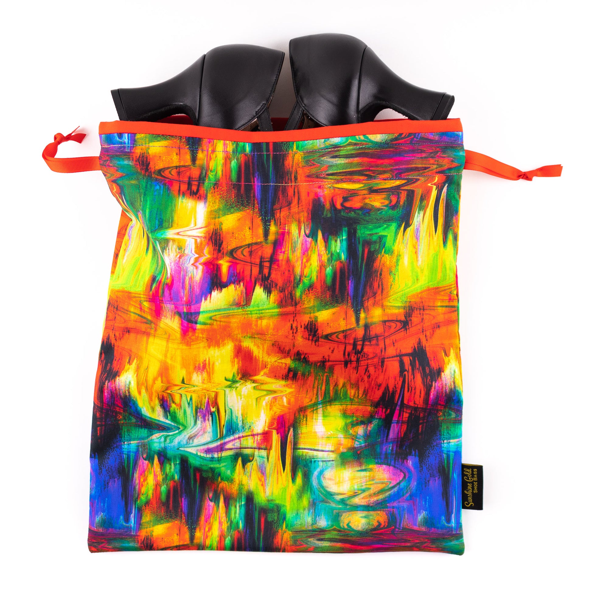 Dance shoe bag in vibrant colors for tap and character shoes