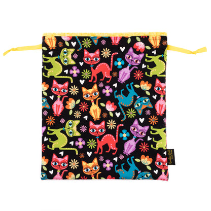 Multi-color feline-themed shoe bag for women's dance shoes