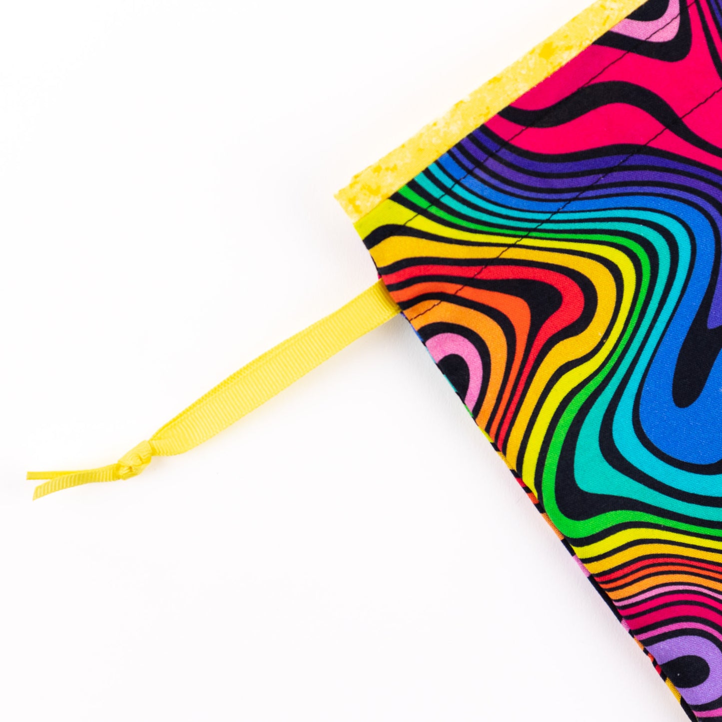 Rainbow psychedelic fabric shoe bag in XL size for men's dance shoes or women's dance boots