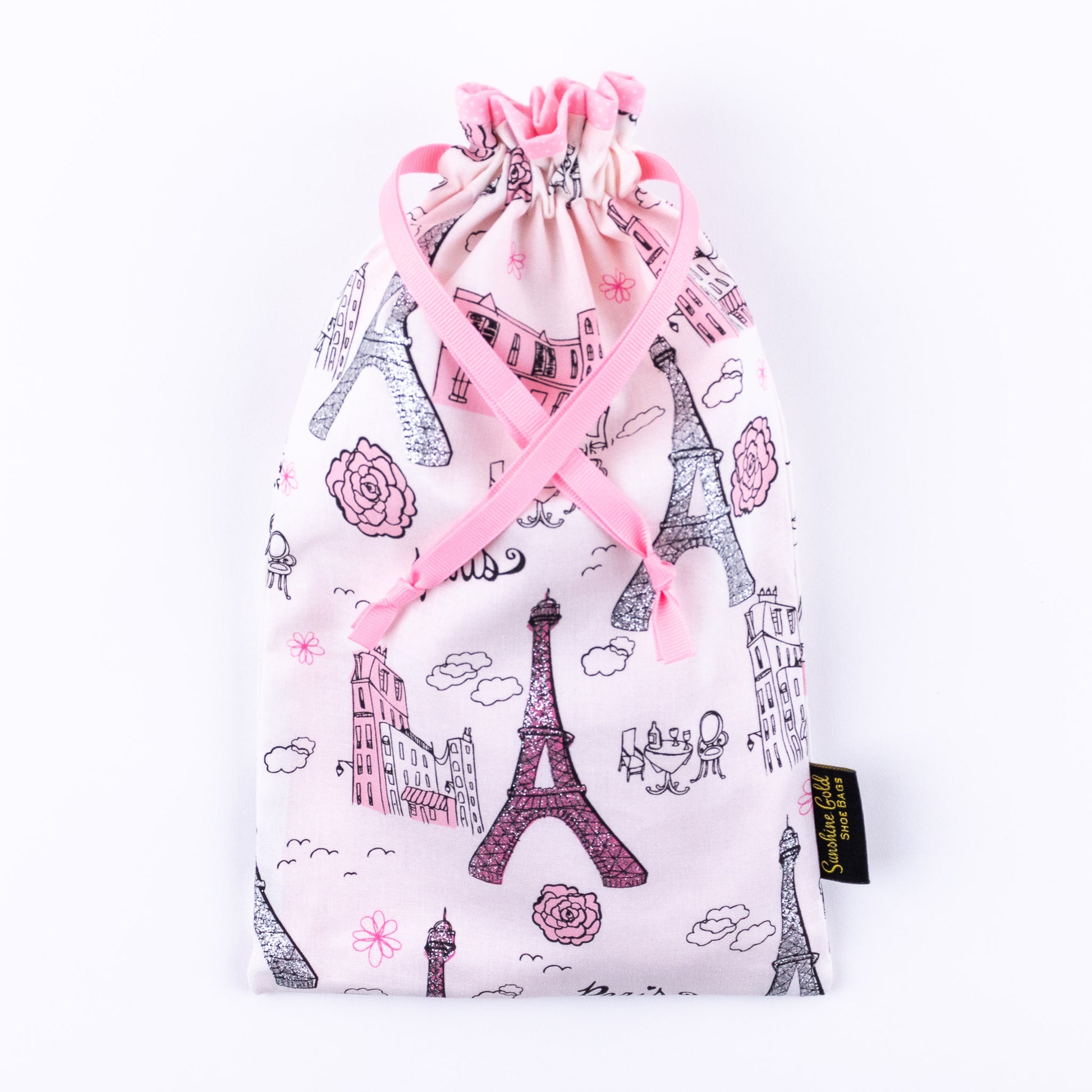 Shoe bag for ballet or jazz shoes Paris in spring fabric