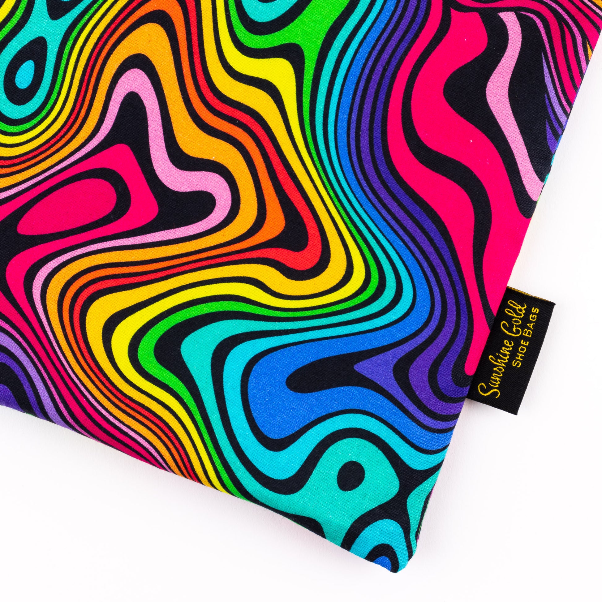 Vivid colorful abstract XL fabric shoe bag for dance shoes and dance boots