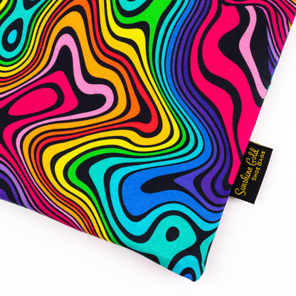 Vivid colorful abstract XL fabric shoe bag for dance shoes and dance boots